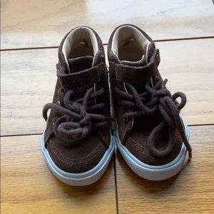 Janie & Jack hightop brown suede shoes size 6